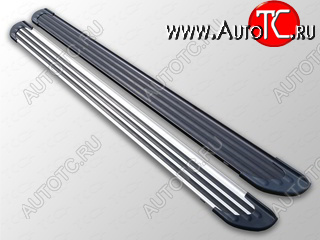 20 899 р. Пороги алюминиевые Slim Line ТСС Тюнинг  Mitsubishi Outlander  XL (2010-2013) (CW)  рестайлинг (Silver)  с доставкой в г. Новочеркасск