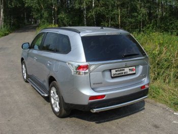 16 549 р. Защита задняя (центральная нержавейка 60,3 мм) ТСС Тюнинг  Mitsubishi Outlander  GF (2012-2014) дорестайлинг  с доставкой в г. Новочеркасск. Увеличить фотографию 1