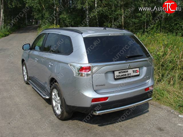 16 549 р. Защита задняя (центральная нержавейка 60,3 мм) ТСС Тюнинг  Mitsubishi Outlander  GF (2012-2014) дорестайлинг  с доставкой в г. Новочеркасск