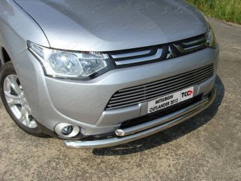 22 599 р. Защита переднего бампера нижняя 60,3*50,8 мм ТСС Тюнинг  Mitsubishi Outlander  GF (2012-2014) дорестайлинг (нержавейка)  с доставкой в г. Новочеркасск. Увеличить фотографию 1