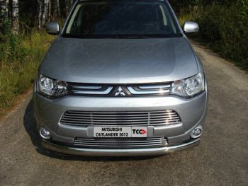 Нижняя декоративная вставка в бампер ТСС Тюнинг Mitsubishi Outlander GF дорестайлинг (2012-2014) ()