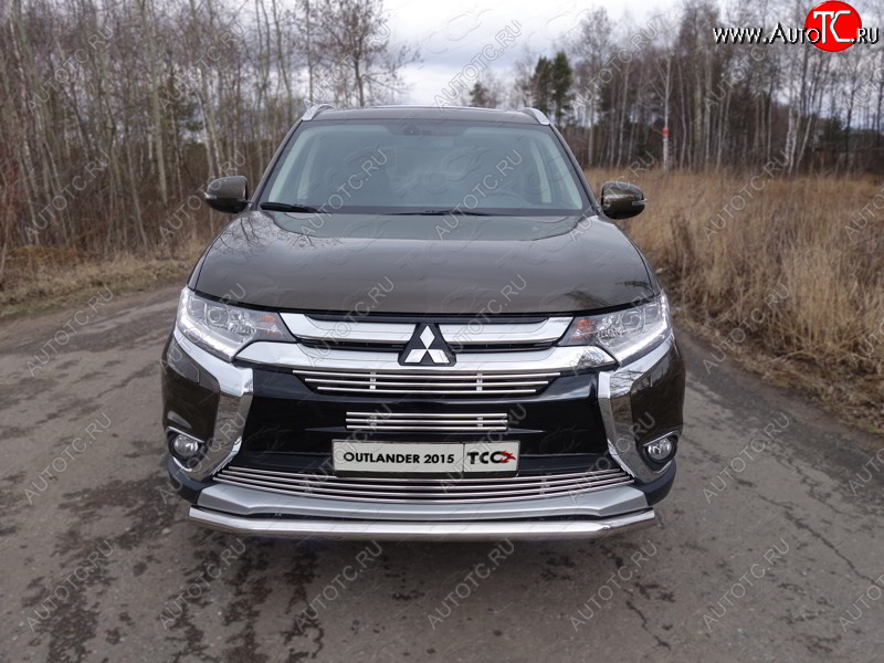 15 549 р. Защита передняя нижняя короткая 60,3 мм ТСС Тюнинг Mitsubishi Outlander GF 2-ой рестайлинг (2015-2018) (нержавейка)  с доставкой в г. Новочеркасск