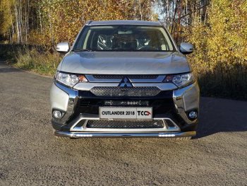 Защита переднего бампера нижняя с ДХО 60,3 мм ТСС Тюнинг Mitsubishi (Митсубиси) Outlander (Аутлэндэр)  GF (2018-2022) GF 3-ий рестайлинг ()