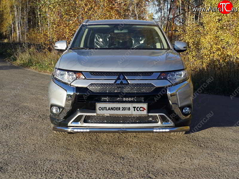 33 999 р. Защита переднего бампера нижняя с ДХО 60,3 мм ТСС Тюнинг  Mitsubishi Outlander  GF (2018-2022) 3-ий рестайлинг (нержавейка)  с доставкой в г. Новочеркасск