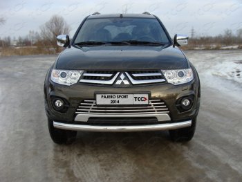 Декоративная вставка решетки радиатора ТСС Тюнинг Mitsubishi (Митсубиси) Pajero Sport (Паджеро)  PB (2013-2017) PB рестайлинг ()