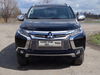 Декоративная вставка решетки радиатора ТСС Тюнинг Mitsubishi (Митсубиси) Pajero Sport (Паджеро)  QE (2015-2021) QE дорестайлинг ()