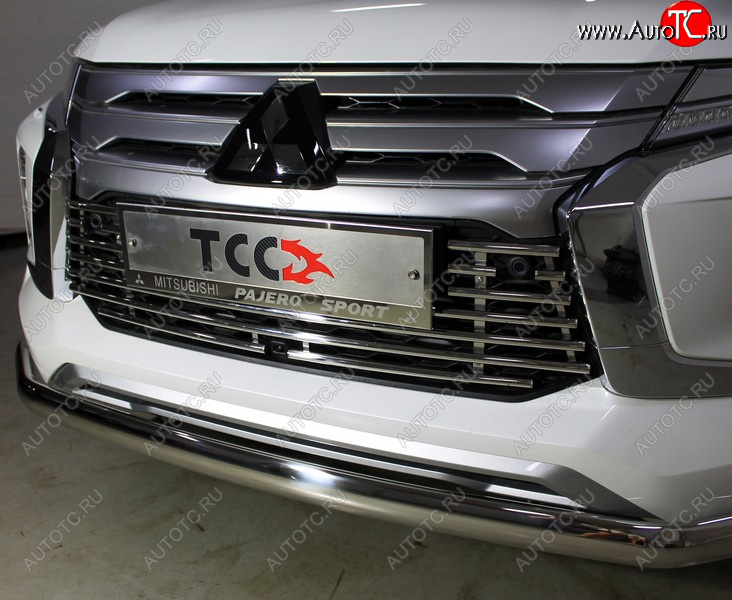 10 599 р. Декоративная вставка решетки радиатора ТСС Тюнинг  Mitsubishi Pajero Sport  QF (2019-2022) рестайлинг (d 16 мм)  с доставкой в г. Новочеркасск