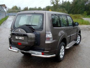 21 999 р. Защита задняя (уголки, нержавейка 76,1 мм) ТСС Тюнинг  Mitsubishi Pajero  4 V80 (2011-2014) 3 дв. 1-ый рестайлинг  с доставкой в г. Новочеркасск. Увеличить фотографию 1