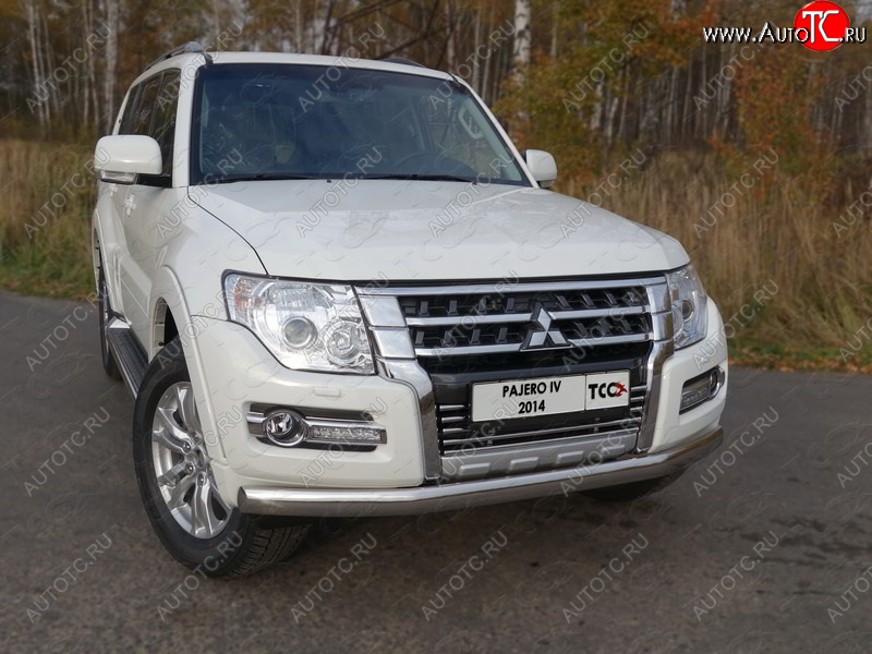 9 349 р. Декоративная вставка решетки радиатора ТСС Тюнинг  Mitsubishi Pajero  4 V90 (2014-2020) 2-ой рестайлинг (d 16 мм)  с доставкой в г. Новочеркасск