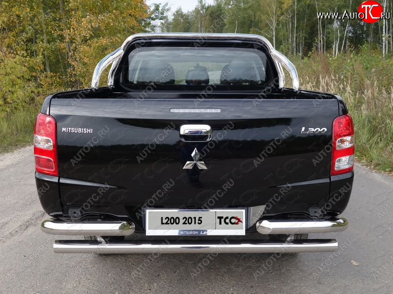 72 399 р. Защита кузова (только для кузова) d75х42 мм ТСС Тюнинг  Mitsubishi L200  5 KK,KL (2018-2022) рестайлинг (нержавейка)  с доставкой в г. Новочеркасск