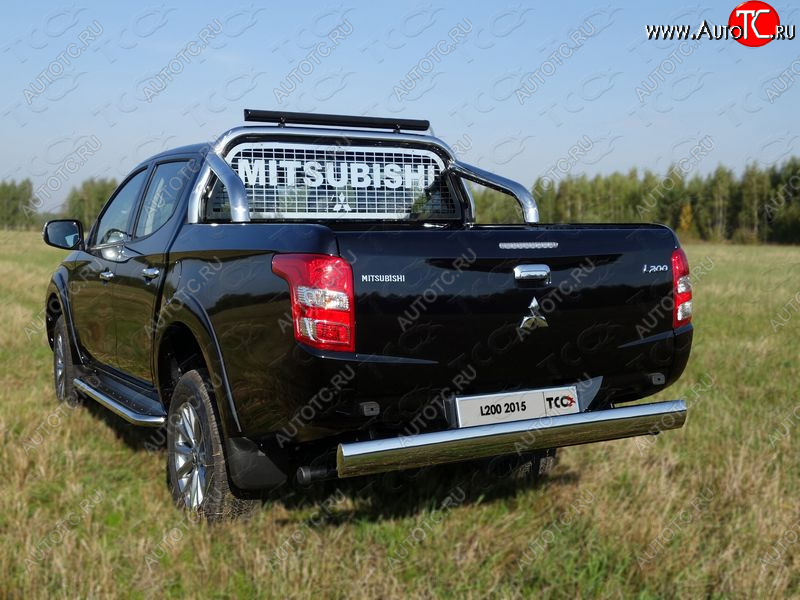 18 999 р. Защита задняя (центральная 120х60 мм) ТСС Тюнинг Mitsubishi L200 5 KK,KL рестайлинг (2018-2022) (центральная)  с доставкой в г. Новочеркасск