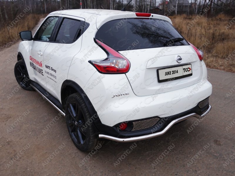 17 999 р. Защита заднего бампера d 42,4 мм ТСС Тюнинг Nissan Juke 1 YF15 рестайлинг (2014-2020) (нержавейка)  с доставкой в г. Новочеркасск