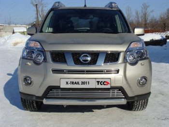 Верхняя декоративная вставка решетки радиатора ТСС Тюнинг Nissan (Нисан) X-trail (Х-трейл)  2 T31 (2010-2015) 2 T31 рестайлинг ()