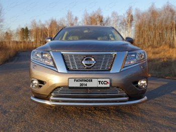 Верхняя декоративная вставка решетки радиатора ТСС Тюнинг Nissan (Нисан) Pathfinder (Патфайндер)  R52 (2012-2017) R52 дорестайлинг ()