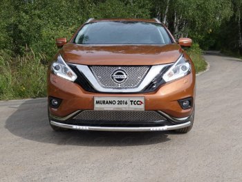 39 749 р. Защита переднего бампера нижняя с ДХО 60,3 мм ТСС Тюнинг  Nissan Murano  3 Z52 (2015-2022) дорестайлинг (нержавейка)  с доставкой в г. Новочеркасск. Увеличить фотографию 1