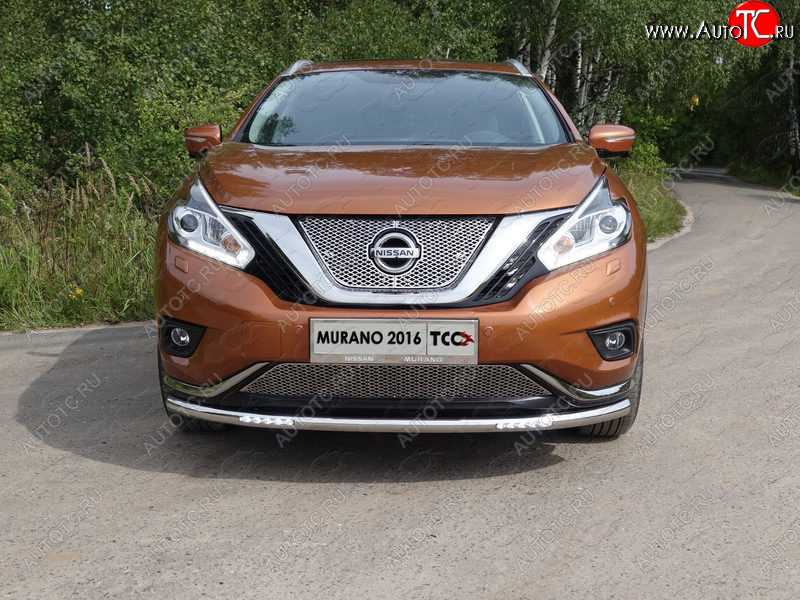 39 749 р. Защита переднего бампера нижняя с ДХО 60,3 мм ТСС Тюнинг  Nissan Murano  3 Z52 (2015-2022) дорестайлинг (нержавейка)  с доставкой в г. Новочеркасск