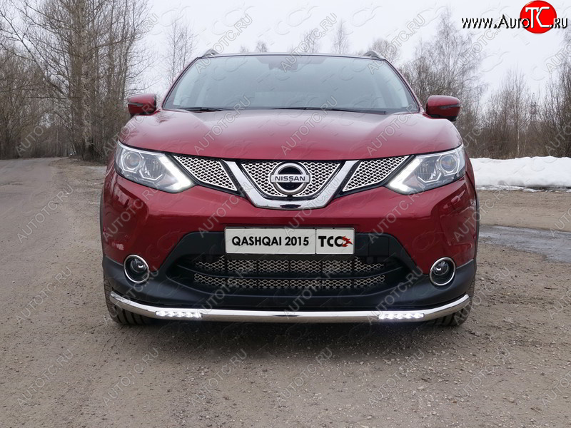 37 649 р. Защита переднего бампера нижняя с ДХО 60,3 мм ТСС Тюнинг Nissan Qashqai 2 J11 дорестайлинг (2013-2019) (нержавейка)  с доставкой в г. Новочеркасск