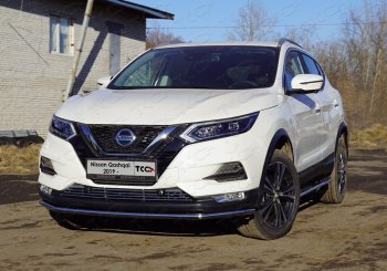 Защита переднего бампера нижняя 42,4 мм ТСС Тюнинг Nissan Qashqai 2 J11 рестайлинг (2017-2022)  (нержавейка)