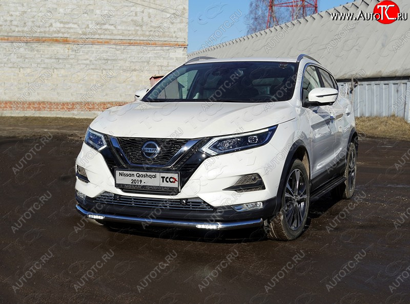 34 899 р. Защита переднего бампера нижняя с ДХО 60,3 мм ТСС Тюнинг Nissan Qashqai 2 J11 рестайлинг (2017-2022) (нержавейка)  с доставкой в г. Новочеркасск