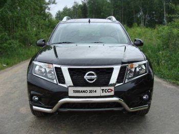 17 999 р. Защита переднего бампера кенгурин 60,3 мм ТСС Тюнинг Nissan Terrano D10 дорестайлинг (2013-2016) (нержавейка)  с доставкой в г. Новочеркасск. Увеличить фотографию 1