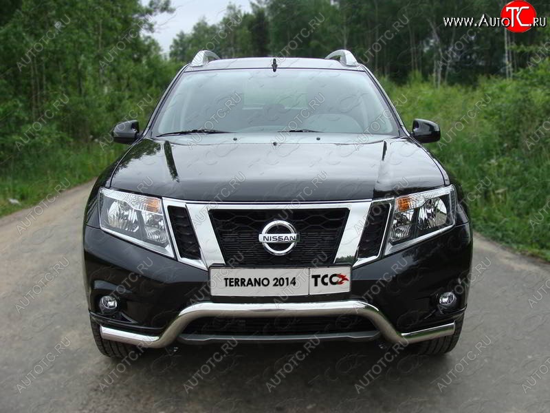 17 999 р. Защита переднего бампера кенгурин 60,3 мм ТСС Тюнинг  Nissan Terrano  D10 (2013-2016) дорестайлинг (нержавейка)  с доставкой в г. Новочеркасск