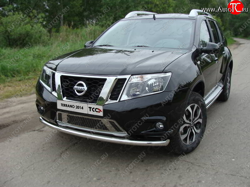 16 549 р. Защита переднего бампера нижняя d60,3 мм ТСС Тюнинг Nissan Terrano D10 дорестайлинг (2013-2016) (нержавейка)  с доставкой в г. Новочеркасск