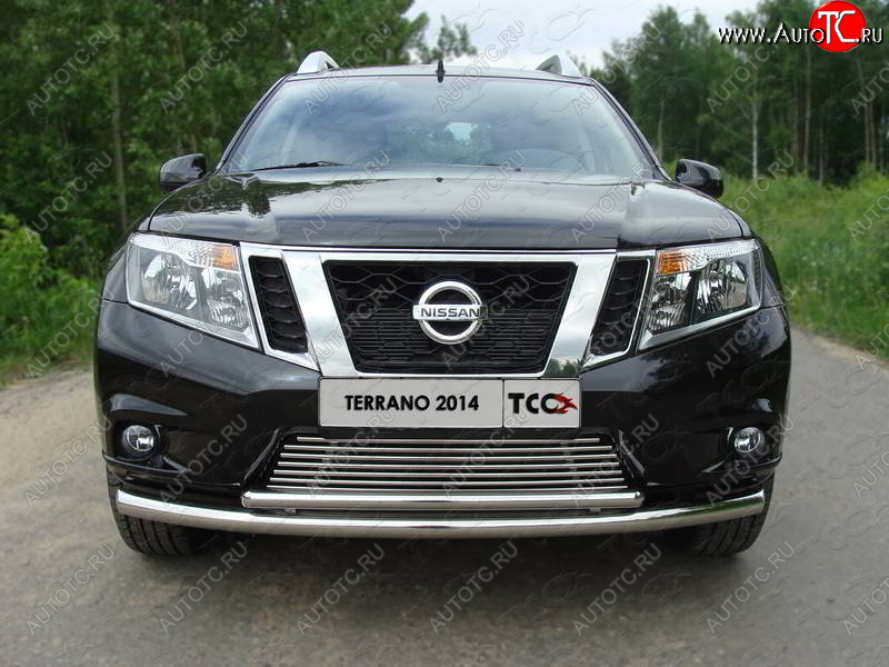 7 699 р. Декоративная вставка решетки радиатора ТСС Тюнинг  Nissan Terrano  D10 (2013-2016) дорестайлинг (d 12 мм)  с доставкой в г. Новочеркасск