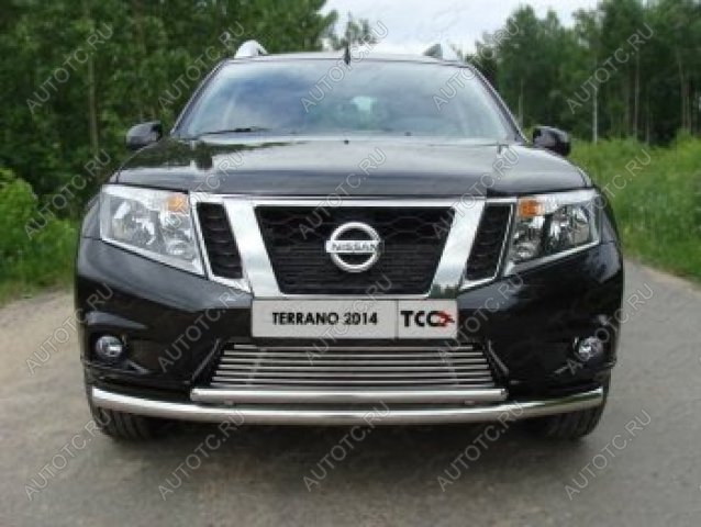 6 899 р. Верхняя декоративная вставка решетки радиатора ТСС Тюнинг  Nissan Terrano  D10 (2013-2016) дорестайлинг (d 12 мм)  с доставкой в г. Новочеркасск