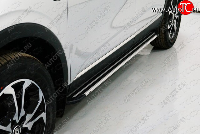 20 599 р. Пороги алюминиевые Slim Line ТСС Тюнинг  Renault Arkana (2019-2025) (Silver)  с доставкой в г. Новочеркасск