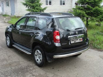 20 899 р. Защита задняя (овальная длинная 75х42 мм) ТСС Тюнинг  Renault Duster  HS (2010-2015) дорестайлинг (овальная длинная)  с доставкой в г. Новочеркасск. Увеличить фотографию 1