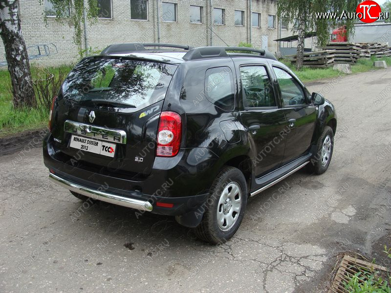 16 299 р. Защита задняя (овальная короткая 75х42 мм) ТСС Тюнинг Renault Duster HS дорестайлинг (2010-2015) (овальная короткая)  с доставкой в г. Новочеркасск