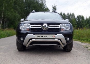 16 549 р. Защита переднего бампера кенгурин 60,3 мм ТСС Тюнинг Renault Duster HS рестайлинг (2015-2021) (нержавейка)  с доставкой в г. Новочеркасск. Увеличить фотографию 1