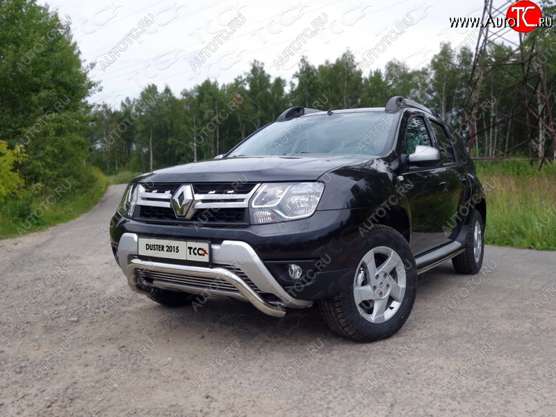 7 699 р. Нижняя декоративная вставка в бампер ТСС Тюнинг  Renault Duster  HS (2015-2021) рестайлинг (d 12 мм)  с доставкой в г. Новочеркасск