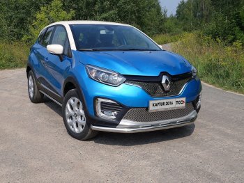 16 549 р. Защита переднего бампера нижняя d60,3 мм ТСС Тюнинг Renault Kaptur дорестайлинг (2016-2020) (нержавейка)  с доставкой в г. Новочеркасск. Увеличить фотографию 1