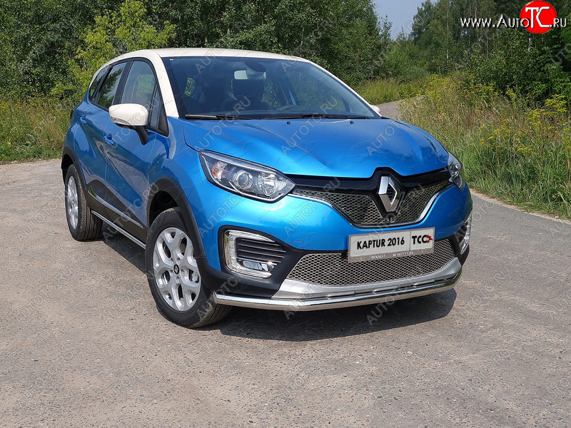 16 549 р. Защита переднего бампера нижняя d60,3 мм ТСС Тюнинг Renault Kaptur дорестайлинг (2016-2020) (нержавейка)  с доставкой в г. Новочеркасск