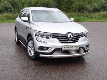 Защита переднего бампера нижняя овальная 75х42 мм ТСС Тюнинг Renault (Рено) Koleos (Колеос)  2 (2016-2024) 2  (нержавейка)