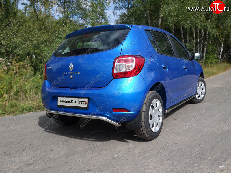 11 999 р. Защита задняя d42,4 мм ТСС Тюнинг Renault Sandero (B8) дорестайлинг (2014-2018)  с доставкой в г. Новочеркасск