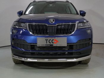 Защита переднего бампера нижняя с ДХО 60,3 мм ТСС Тюнинг Skoda (Шкода) Karoq (Карог)  NU7 (2020-2025) NU7 рестайлинг ()