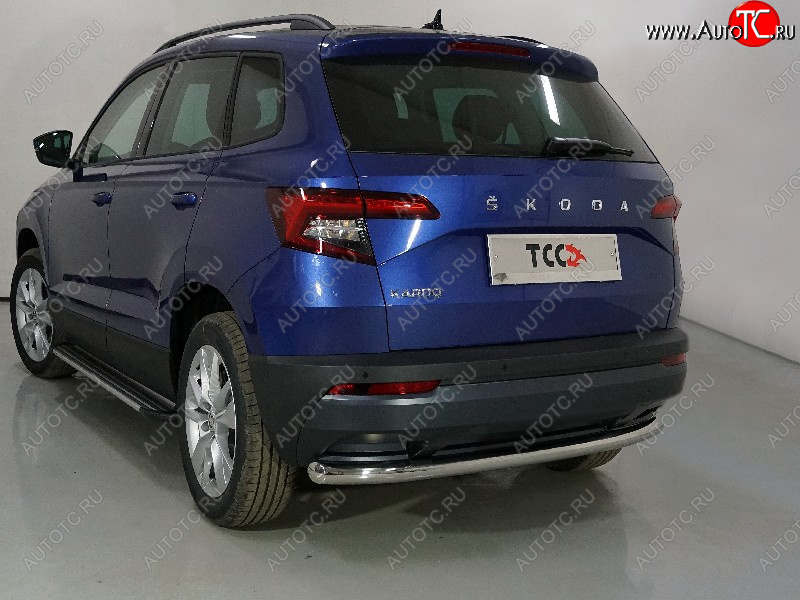 15 549 р. Защита задняя (нержавейка 60,3 мм) ТСС Тюнинг  Skoda Karoq  NU7 (2020-2025) рестайлинг  с доставкой в г. Новочеркасск