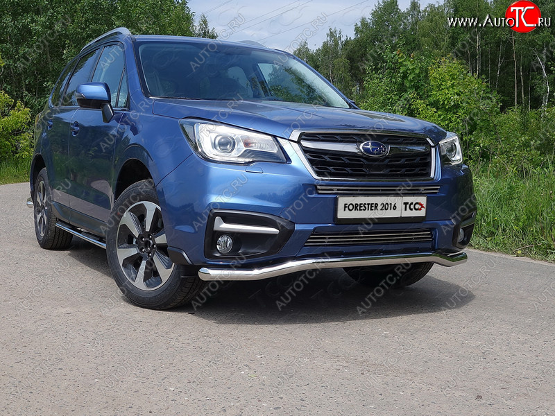 21 799 р. Защита переднего бампера нижняя d60,3 мм ТСС Тюнинг Subaru Forester SJ рестайлинг (2016-2019) (нрежавейка)  с доставкой в г. Новочеркасск