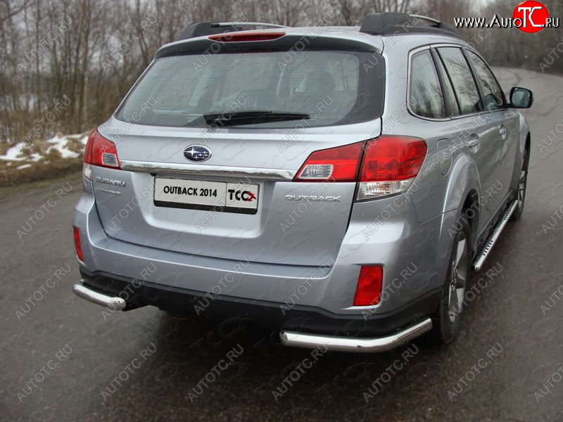 18 699 р. Защита заднего бампера (уголки, d60,3 мм) TCC  Subaru Outback  BR, (2012-2015) B14)  рестайлинг универсал  с доставкой в г. Новочеркасск