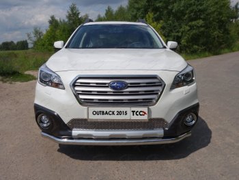 Защита переднего бампера нижняя d60,3 мм ТСС Тюнинг Subaru Outback BS/B15 дорестайлинг универсал (2014-2018)  (нержавейка)