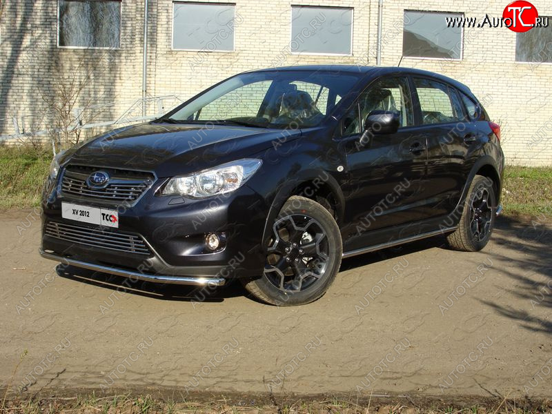 13 399 р. Защита переднего бампера нижняя d42,4 мм ТСС Тюнинг Subaru XV GP/G33 дорестайлинг (2012-2016) (нержавейка)  с доставкой в г. Новочеркасск