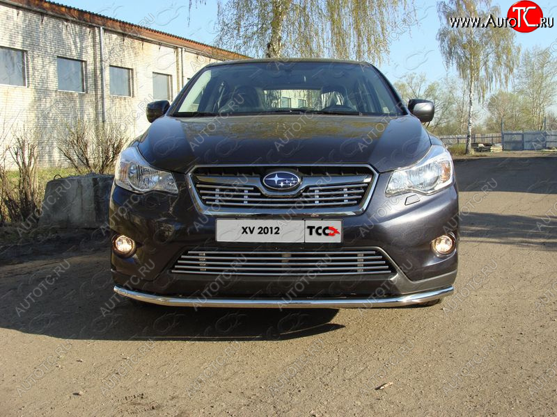 4 649 р. Верхняя декоративная вставка решетки радиатора ТСС Тюнинг  Subaru XV  GP/G33 (2012-2016) дорестайлинг (d 12 мм)  с доставкой в г. Новочеркасск