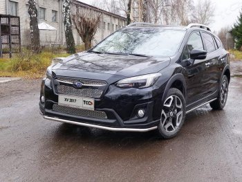 14 699 р. Защита переднего бампера нижняя d42,4 мм ТСС Тюнинг Subaru XV GT/G24 дорестайлинг (2017-2021) (нержавейка)  с доставкой в г. Новочеркасск. Увеличить фотографию 1