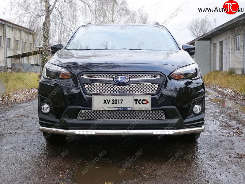 32 999 р. Защита переднего бампера нижняя с ДХО 60,3 мм ТСС Тюнинг Subaru XV GT/G24 дорестайлинг (2017-2021) (нержавейка)  с доставкой в г. Новочеркасск