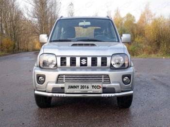 31 199 р. Защита переднего бампера нижняя с ДХО 60,3 мм ТСС Тюнинг  Suzuki Jimny  JB23/JB43 (2012-2018) 2-ой рестайлинг (нержавейка)  с доставкой в г. Новочеркасск. Увеличить фотографию 1