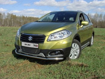 Защита переднего бампера нижняя d42,4 мм ТСС Тюнинг Suzuki SX4 JYB, JYA хэтчбэк дорестайлинг (2013-2016) ()