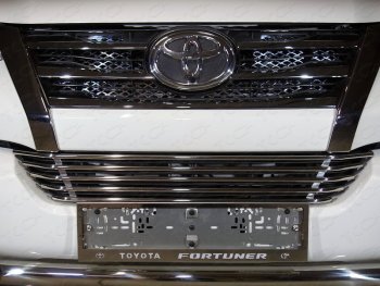 Нижняя декоративная вставка в бампер ТСС Тюнинг Toyota (Тойота) Fortuner (Фортунер)  AN160 (2015-2020) AN160 дорестайлинг ()