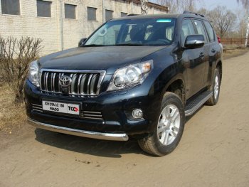 24 099 р. Защита переднего бампера нижняя 75*42 мм ТСС Тюнинг Toyota Land Cruiser Prado J150 дорестайлинг (2009-2013) (нержавейка)  с доставкой в г. Новочеркасск. Увеличить фотографию 1